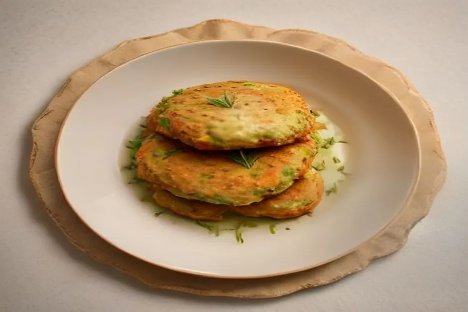 Готовое блюдо: Кабачковые оладьи с укропом
